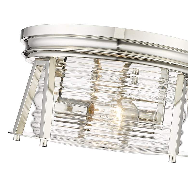 Image 7 Cape Harbor 12" Wide Polished Nickel Ceiling Light more views