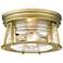 Cape Harbor 12" Wide Rubbed Brass Ceiling Light