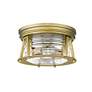 Cape Harbor 12" Wide Rubbed Brass Ceiling Light in scene