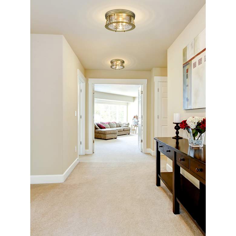 Image 4 Cape Harbor 16" Wide Rubbed Brass 3-Light Ceiling Light more views