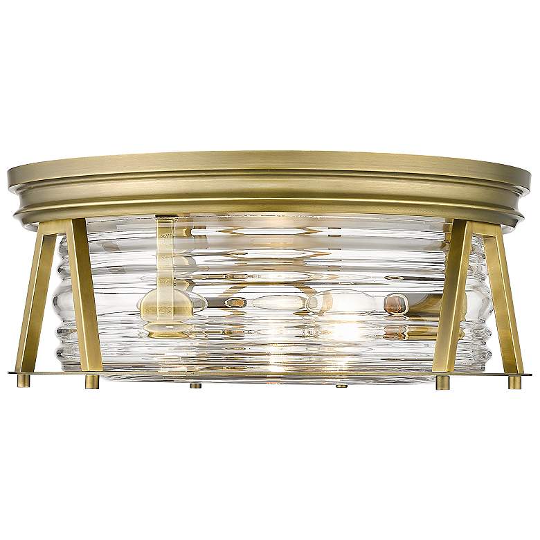 Image 5 Cape Harbor 16" Wide Rubbed Brass 3-Light Ceiling Light more views