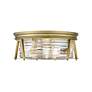 5_Cape Harbor 16" Wide Rubbed Brass 3-Light Ceiling Light more views