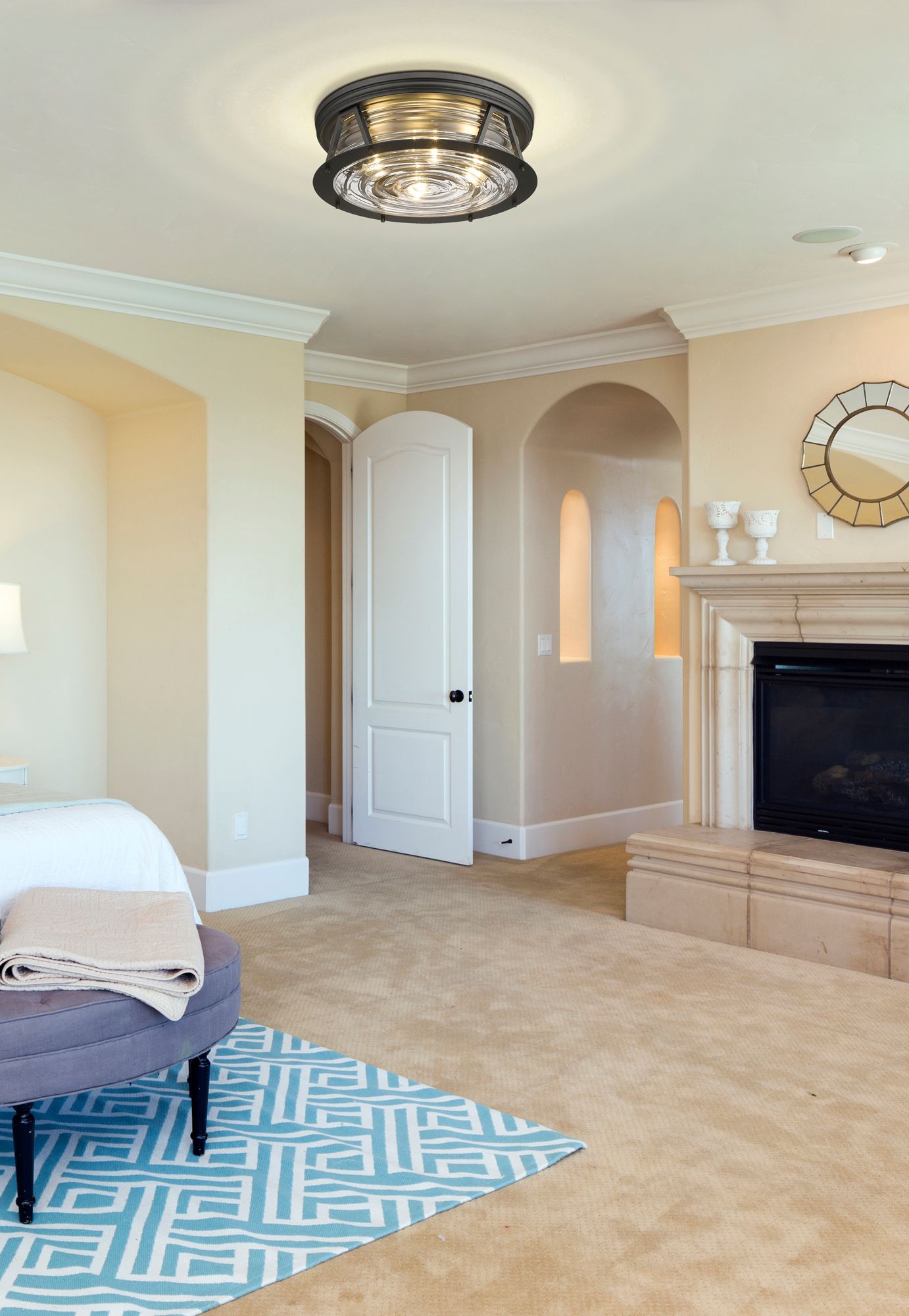 Cape Harbor by Z-Lite Bronze 4 Light Flush Mount