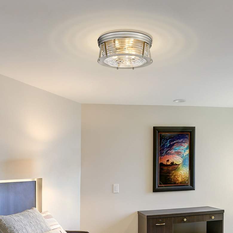 Image 4 Cape Harbor by Z-Lite Brushed Nickel 3 Light Flush Mount more views