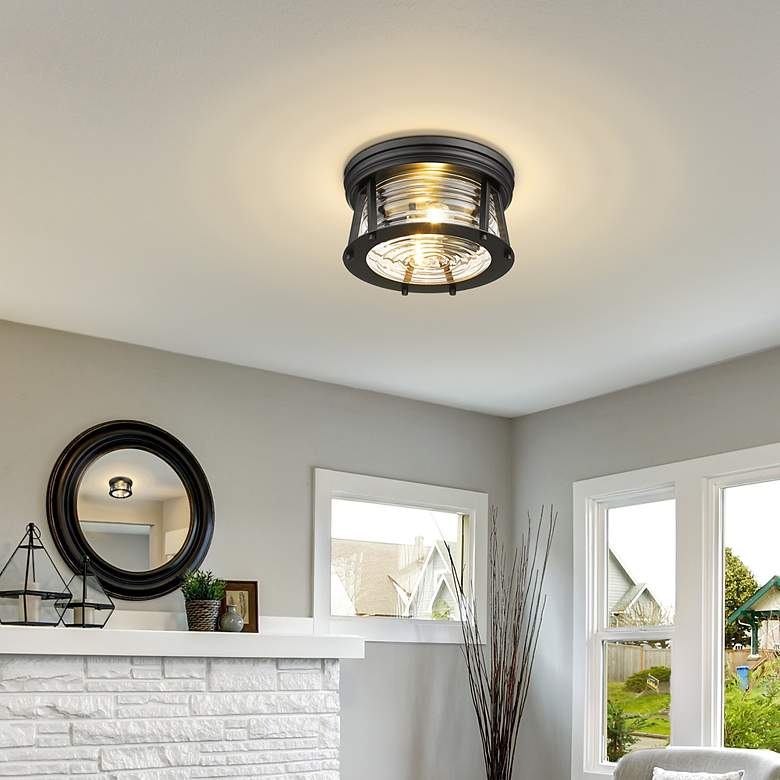 Image 3 Cape Harbor by Z-Lite Matte Black 2 Light Flush Mount more views