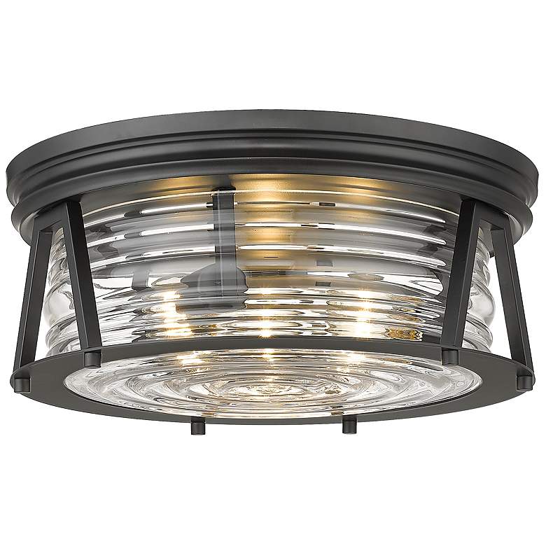 Image 2 Cape Harbor by Z-Lite Matte Black 3 Light Flush Mount