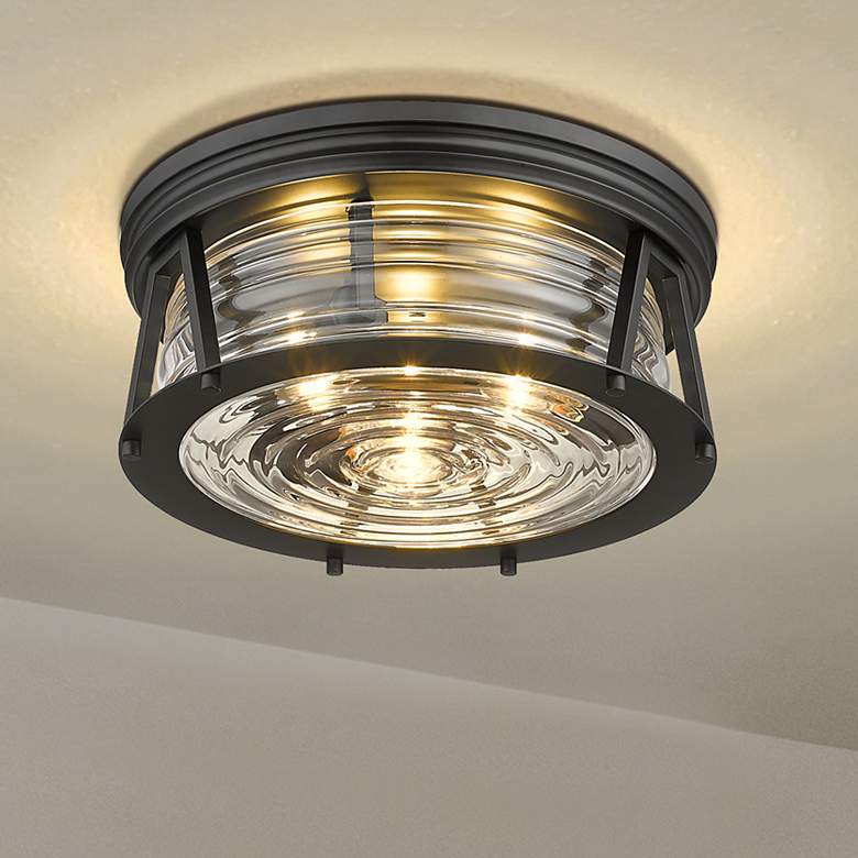Image 1 Cape Harbor by Z-Lite Matte Black 3 Light Flush Mount