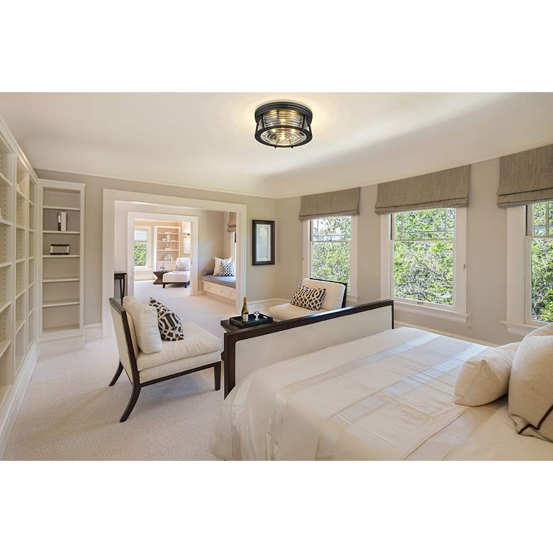 Image 3 Cape Harbor by Z-Lite Matte Black 3 Light Flush Mount more views