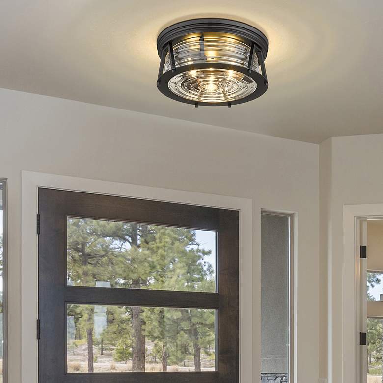 Image 4 Cape Harbor by Z-Lite Matte Black 3 Light Flush Mount more views