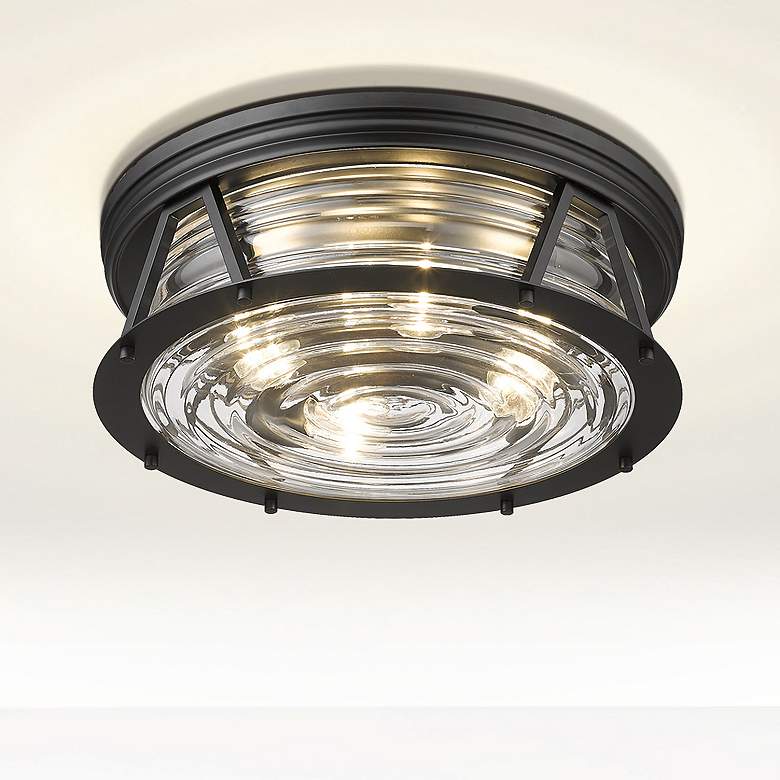 Image 1 Cape Harbor by Z-Lite Matte Black 4 Light Flush Mount