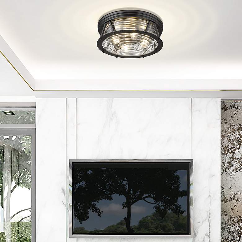 Image 4 Cape Harbor by Z-Lite Matte Black 4 Light Flush Mount more views