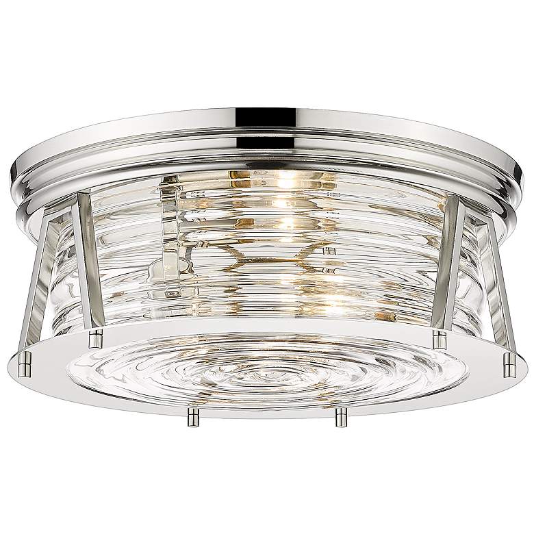 Image 2 Cape Harbor by Z-Lite Polished Nickel 3 Light Flush Mount