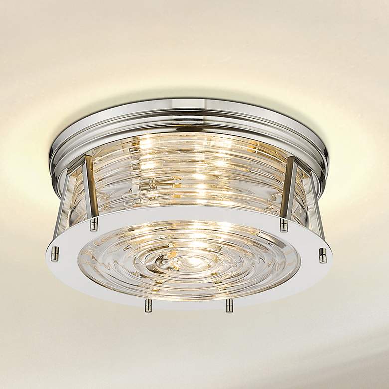 Image 1 Cape Harbor by Z-Lite Polished Nickel 3 Light Flush Mount