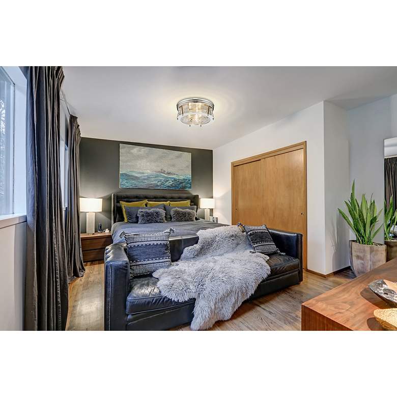 Image 3 Cape Harbor by Z-Lite Polished Nickel 3 Light Flush Mount more views