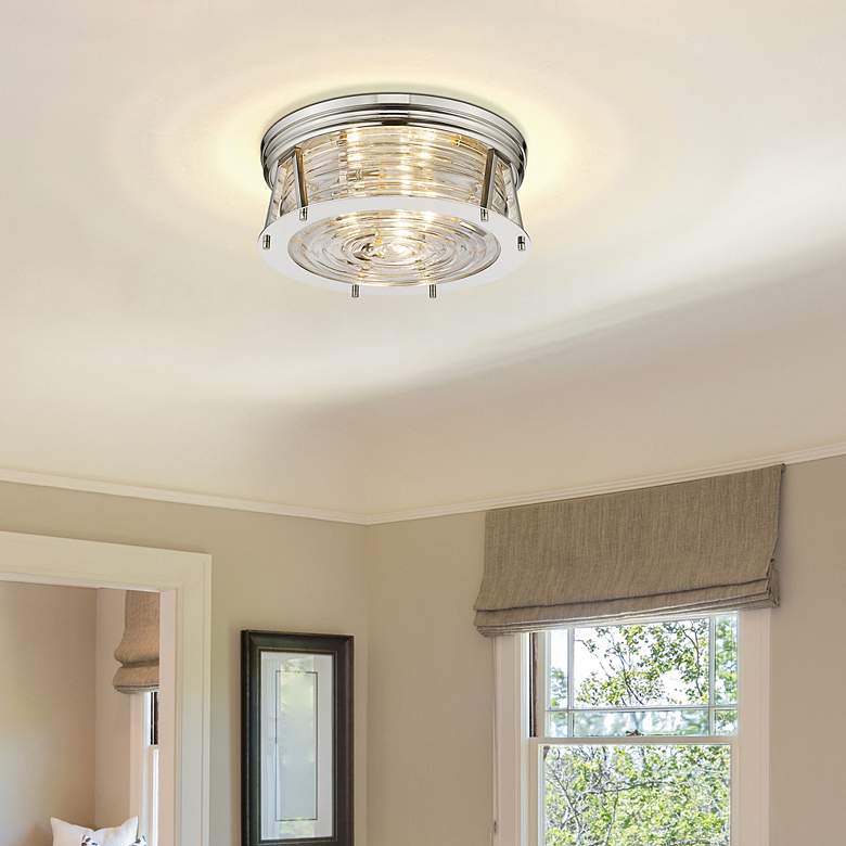 Image 4 Cape Harbor by Z-Lite Polished Nickel 3 Light Flush Mount more views