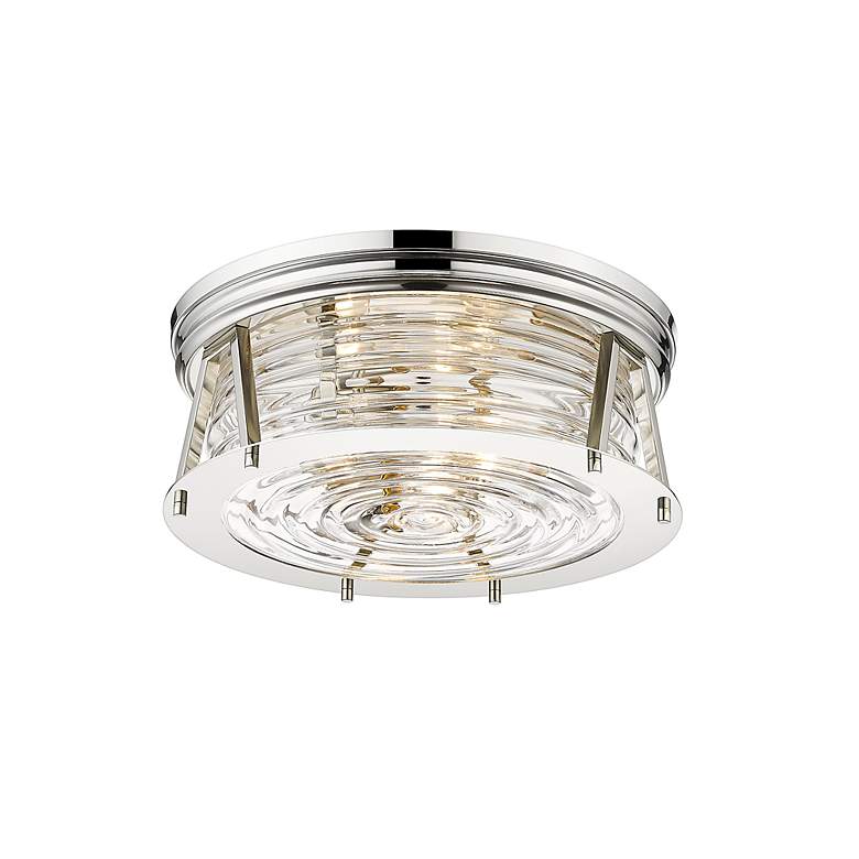 Image 6 Cape Harbor by Z-Lite Polished Nickel 3 Light Flush Mount more views