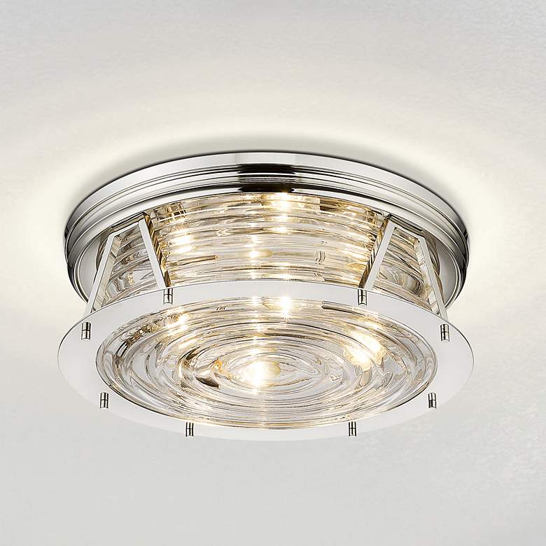 Image 1 Cape Harbor by Z-Lite Polished Nickel 4 Light Flush Mount