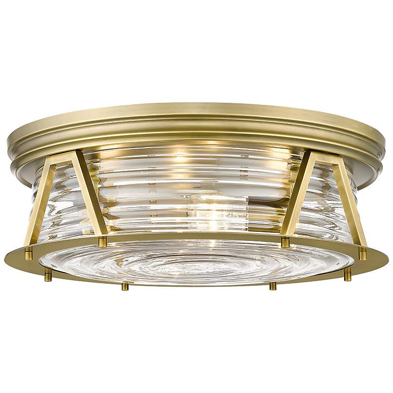 Image 2 Cape Harbor by Z-Lite Rubbed Brass 4 Light Flush Mount