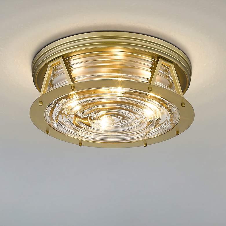 Image 1 Cape Harbor by Z-Lite Rubbed Brass 4 Light Flush Mount