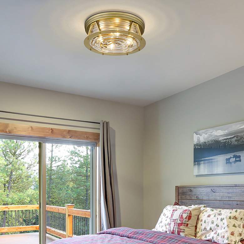Image 4 Cape Harbor by Z-Lite Rubbed Brass 4 Light Flush Mount more views
