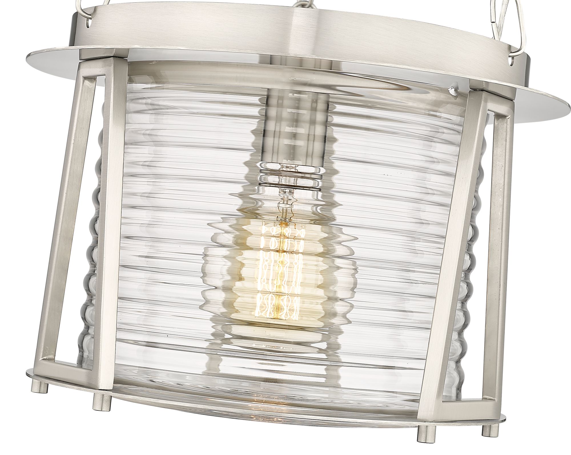 Cape Harbor Pendant by Z-Lite Brushed Nickel 1 Light Pendant in scene