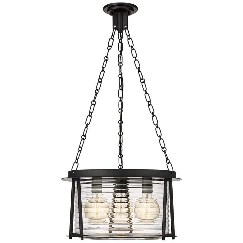 Image 1 Cape Harbor Pendant by Z-Lite Matte Black 3 Light Pendant