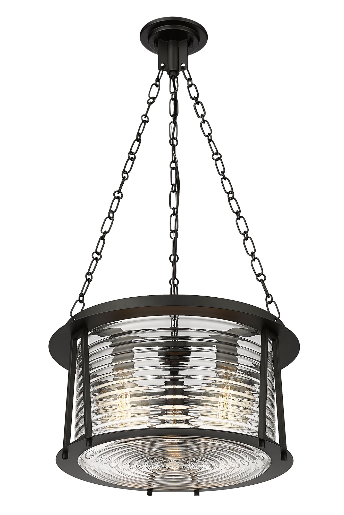 Image 4 Cape Harbor Pendant by Z-Lite Matte Black 3 Light Pendant more views