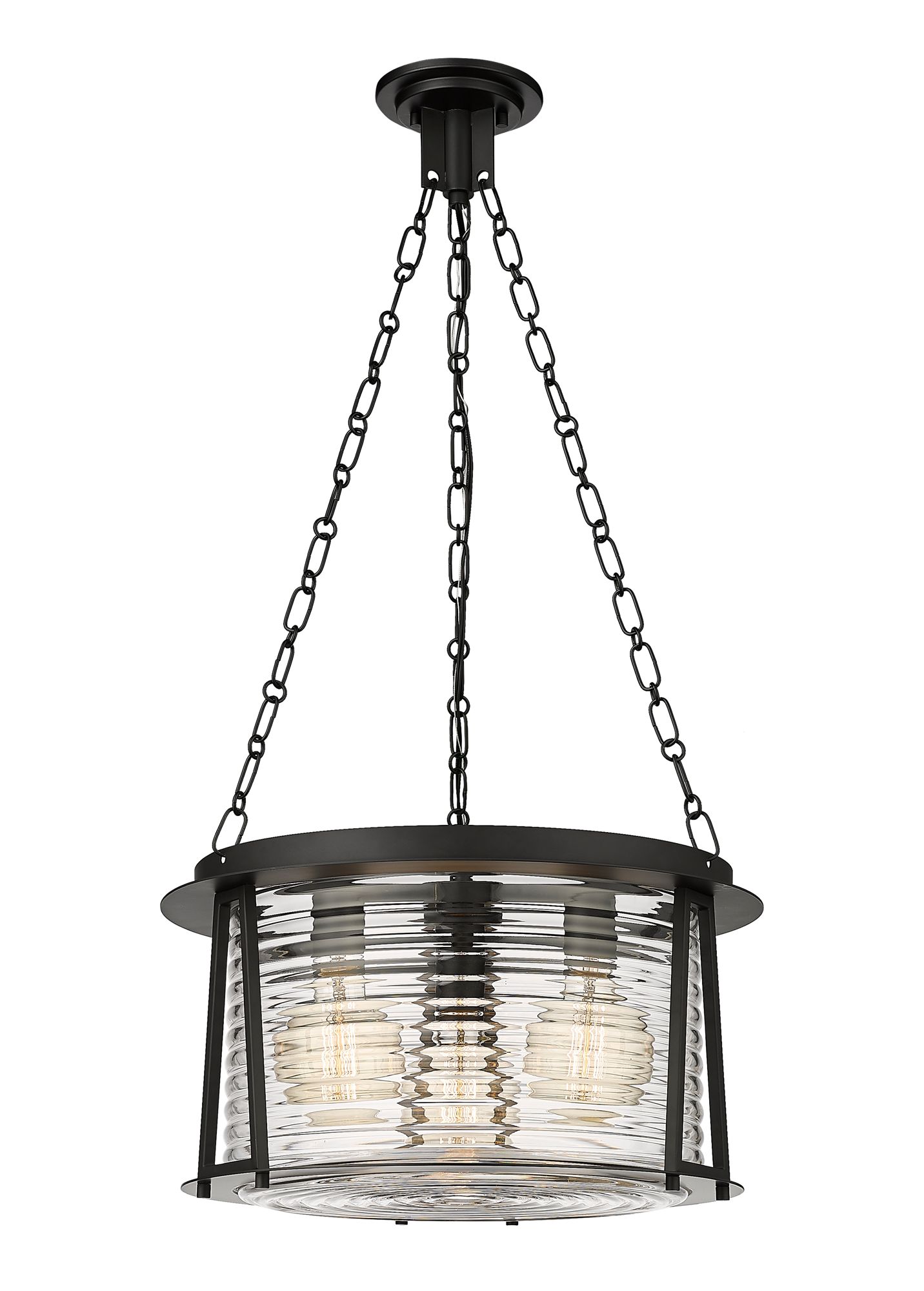 Image 5 Cape Harbor Pendant by Z-Lite Matte Black 3 Light Pendant more views