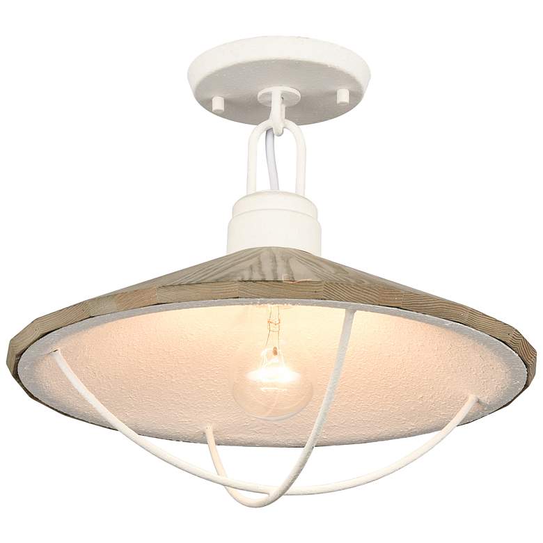 Image 1 Cape May 14" Wide 1-Light Semi Flush Mount - White Coral