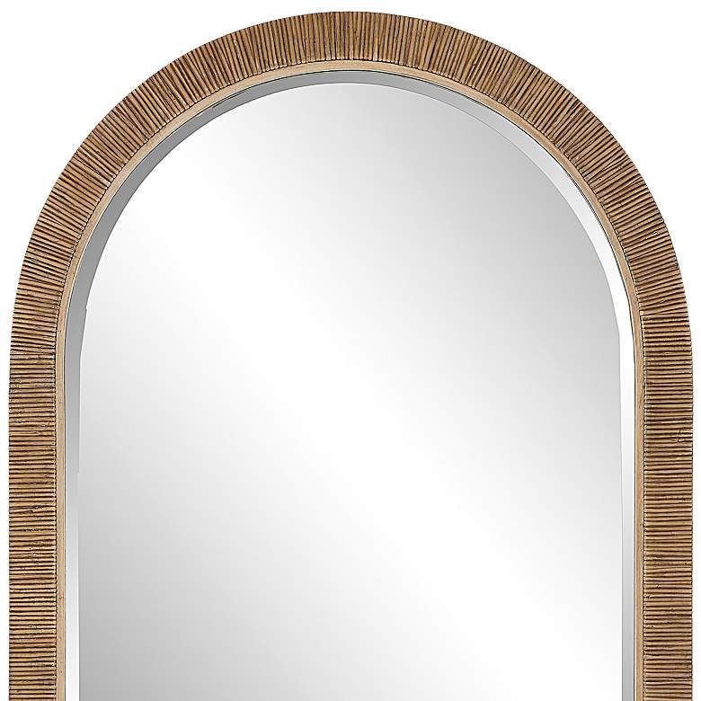 Image 3 Cape Natural Rattan 34 1/4 inch x 54 1/4 inch Arch Wall Mirror more views