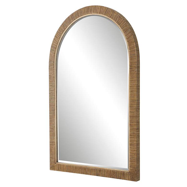 Image 4 Cape Natural Rattan 34 1/4" x 54 1/4" Arch Wall Mirror more views