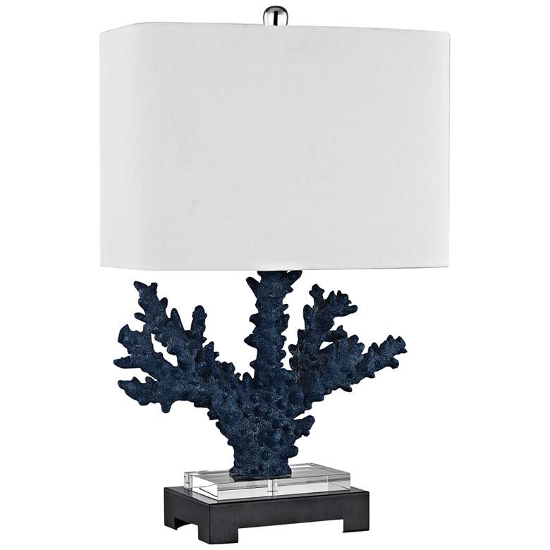 Image 1 Cape Sable Navy Blue and Black Coral Table Lamp