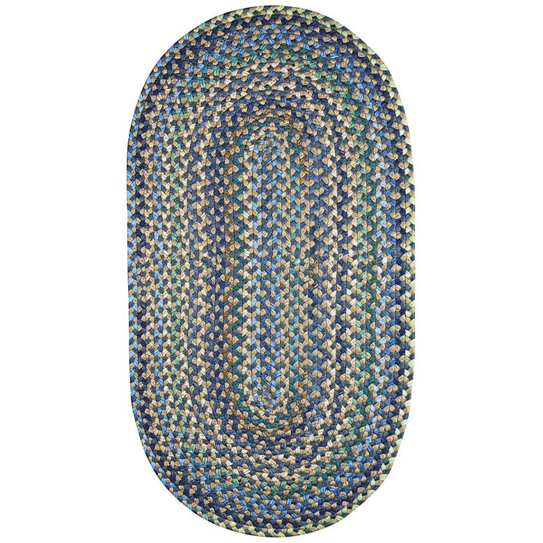 Image 1 Capel Pristene 5&#39;x8&#39; Azure Blue Braided Area Rug