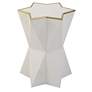 3_Capella 16" Wide White Faux Shagreen Star Accent Table more views