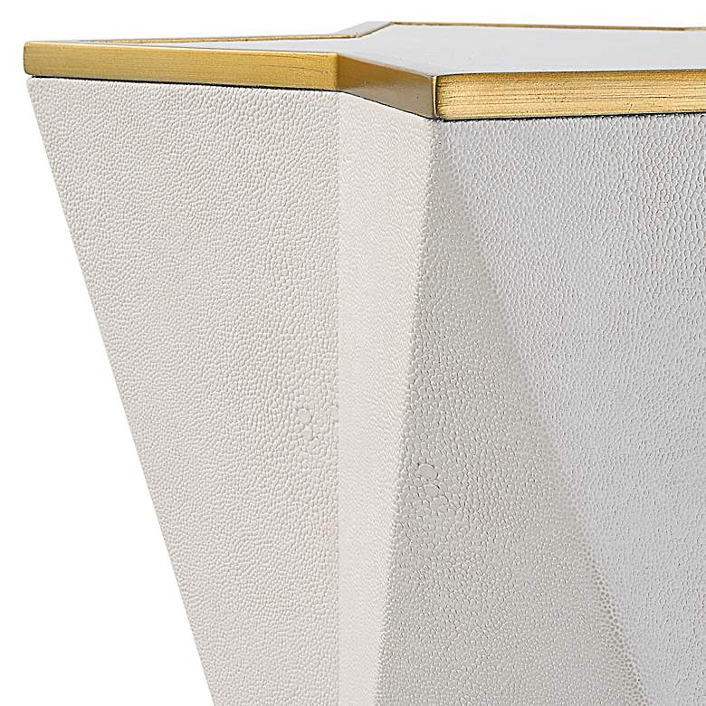 Image 4 Capella 16" Wide White Faux Shagreen Star Accent Table more views