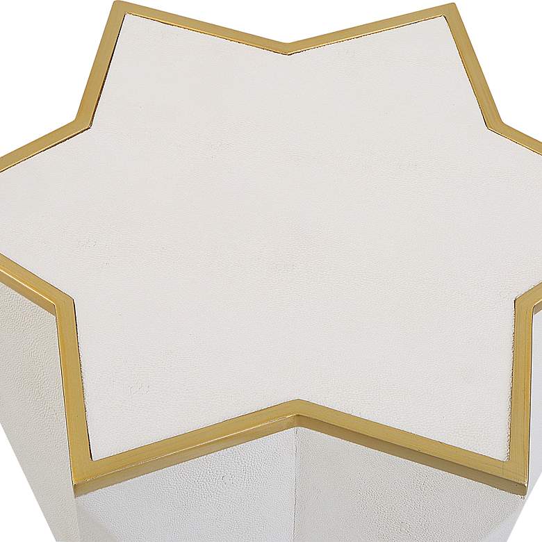 Image 5 Capella 16" Wide White Faux Shagreen Star Accent Table more views
