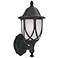 Capella 18" High Crackled Glass Black Outdoor Wall Light