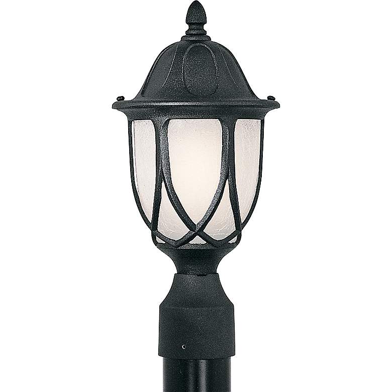 Image 2 Capella 19 1/4 inchH Crackled Glass Black Outdoor Post Light