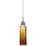 Capella LED Pendant - Matte Chrome Finish - Amber Glass Shade