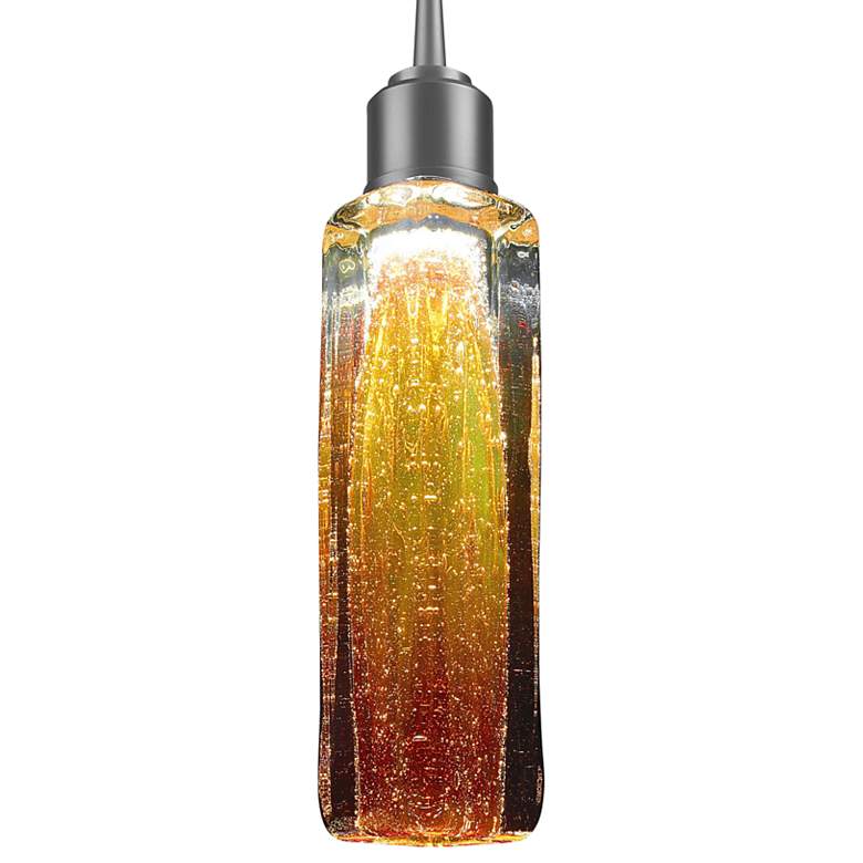 Image 2 Capella LED Pendant - Matte Chrome Finish - Amber Glass Shade more views