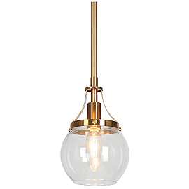 William 5 1/2" Wide Satin Brass Steel Mini Pendant