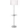 4_Caper 60 1/2" Nickel Tray Table USB and Outlet Floor Lamp