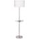 Caper 60 1/2" Nickel Tray Table USB and Outlet Floor Lamp