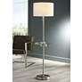 3_Caper 60 1/2" Nickel Tray Table USB and Outlet Floor Lamp