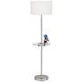 5_Caper 60 1/2" Nickel Tray Table USB and Outlet Floor Lamp more views