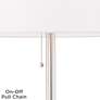 Caper Nickel Tray Table Floor Lamp with USB Port and Outlet