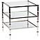 Caper Tiered Square Glass Polished Nickel Side Table