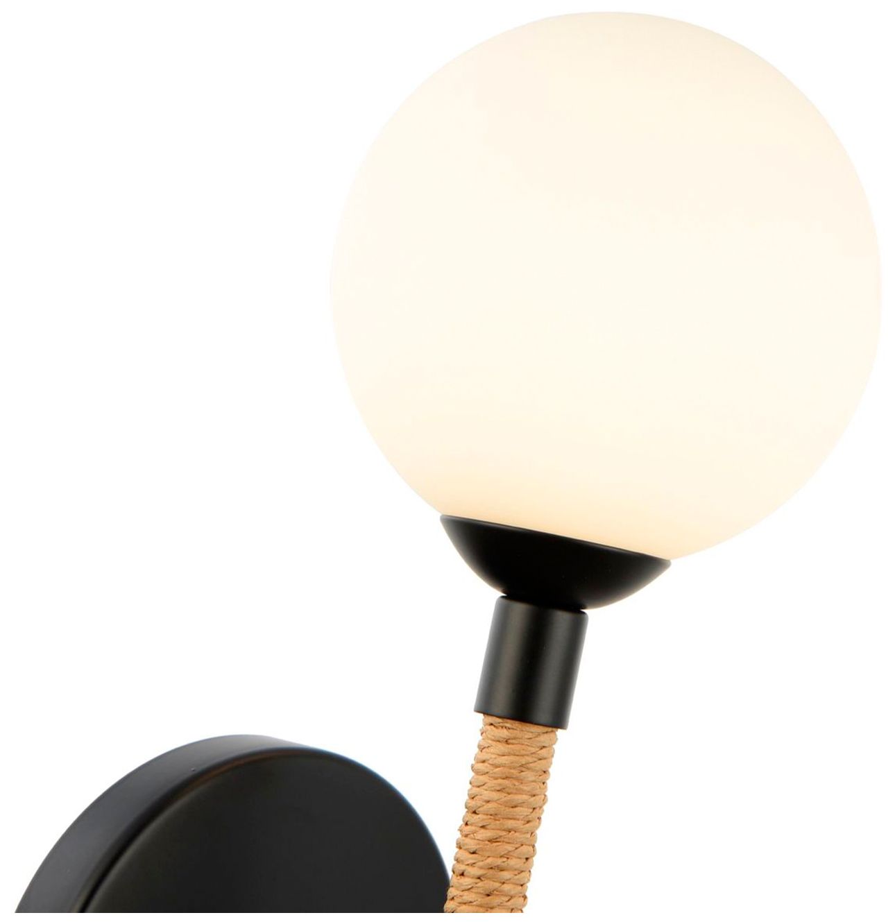 Image 2 Capilano 15.25" High Black Wall Sconce With White Glass Shade more views