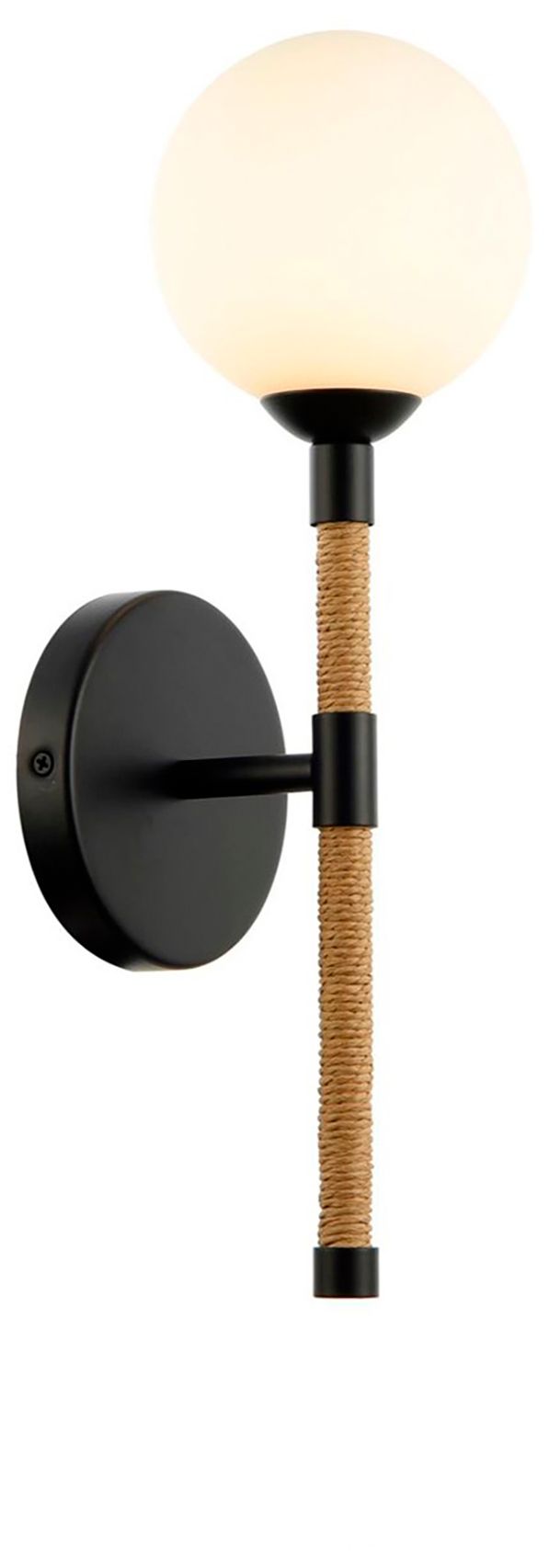 Image 4 Capilano 15.25" High Black Wall Sconce With White Glass Shade more views