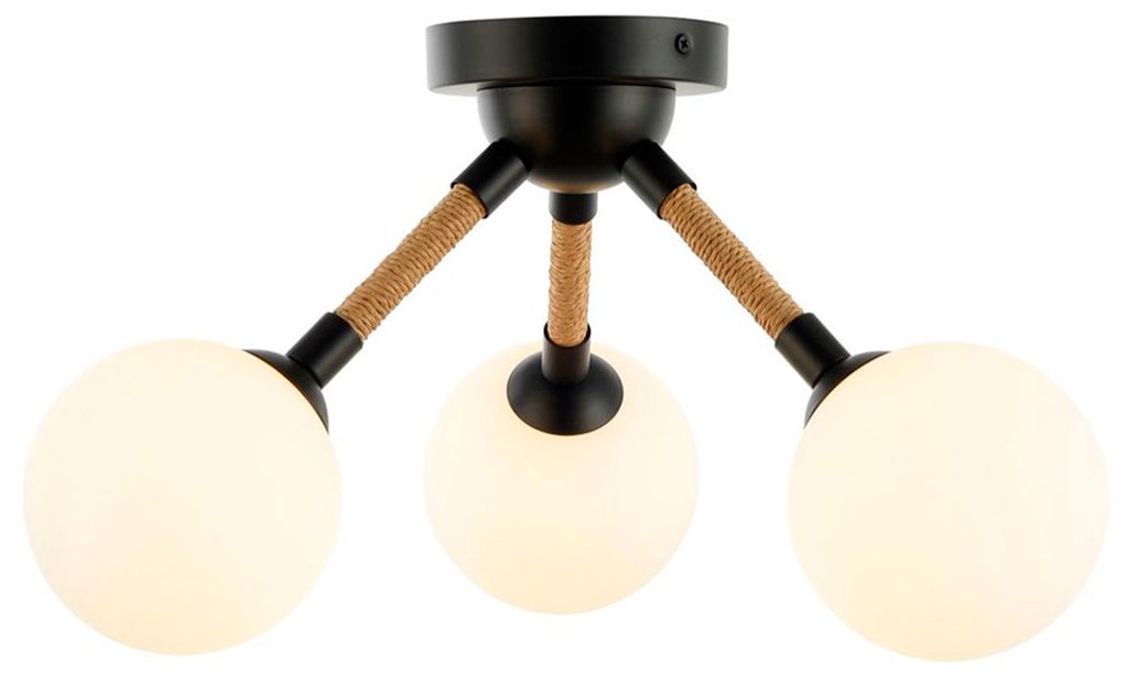 Image 5 Capilano 17.9" Wide 3-Light Black Semi-Flush Mount With Clear Glass Sh more views